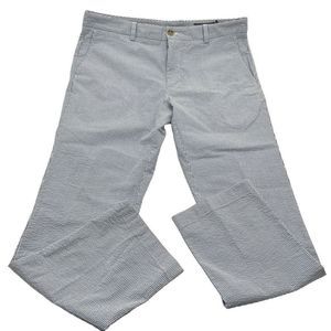 Vineyard Vines Seersucker Striped Pants Size 36x30 Blue White Preppy Coastal